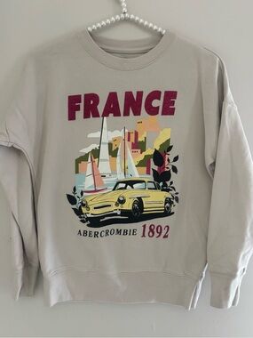 abercrombie kids Crewneck Sweatshirt with France Graphic - 10-12